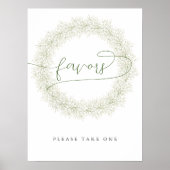 Affiche de Favors de Mariage Fleurs Blanches Class (Devant)