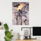 Affiche de fée de fantasy gothique d'automne raven (Bureau à domicile)
