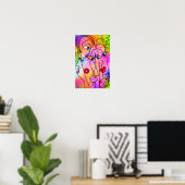 Affiche de femme abstraite dans le style du cubism (Bureau à domicile)