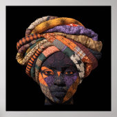 Affiche de femme africaine colorée (Devant)