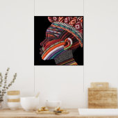 Affiche de femme africaine colorée (Cuisine)