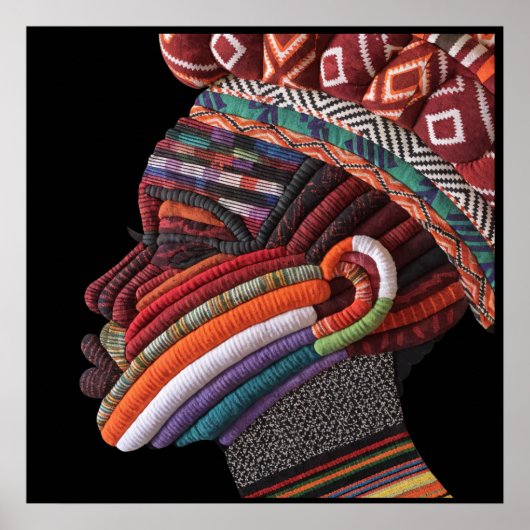 Affiche de femme africaine colorée (Devant)