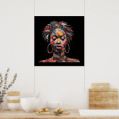 Affiche de femme africaine colorée (Cuisine)