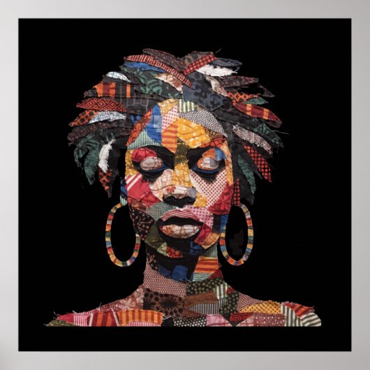 Affiche de femme africaine colorée (Devant)