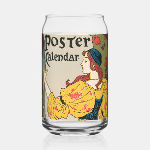 Affiche de femme Art nouveau vintage robe jaune