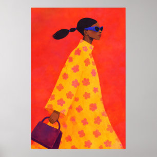 Affiche de femme audacieuse, illustration moderne