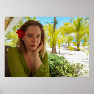Affiche de femme d'art mural de spa tropical avec