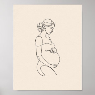 Affiche de femme enceinte, papier de valeur (mat),