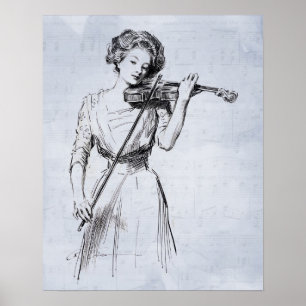 Affiche de femme jouant du violon