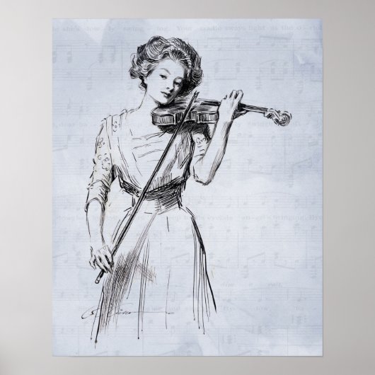 Affiche de femme jouant du violon (Devant)