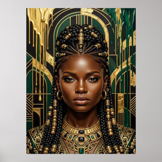 Affiche de femme noire Art Déco (Devant)