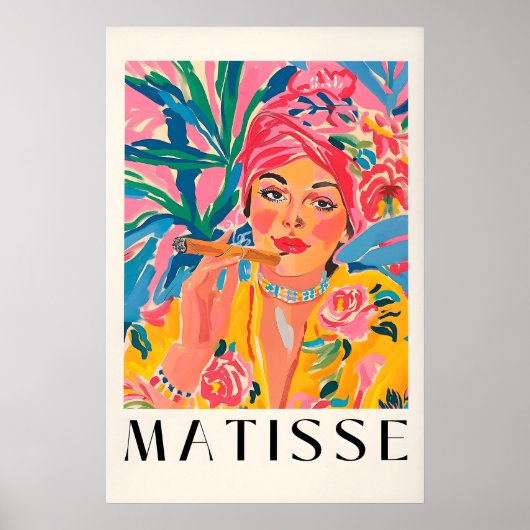Affiche de femme qui fume, impression de Matisse, (Devant)