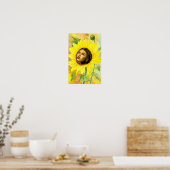 Affiche de femme tournesol jaune (Cuisine)