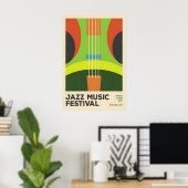Affiche de festival de jazz abstrait moderne du mi (Bureau à domicile)