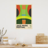 Affiche de festival de jazz abstrait moderne du mi (Cuisine)