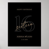 Affiche de fête d'anniversaire des 16 ans Modern B (Devant)