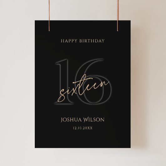 Affiche de fête d'anniversaire des 16 ans Modern B