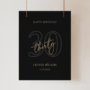 Affiche de fête d'anniversaire des 30 ans de Black