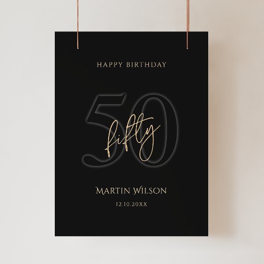 Affiche de fête d'anniversaire des 50 ans de Black