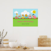 Affiche de fête d'anniversaire pour enfants avec u (Cuisine)