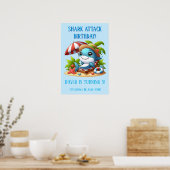 Affiche de fête d'anniversaire Shark Attack Beach (Cuisine)