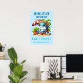 Affiche de fête d'anniversaire Shark Attack Beach (Bureau à domicile)