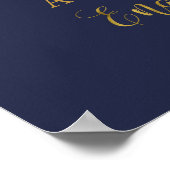 Affiche de fête de fiançailles Bohème Navy Or Mars (Coin)