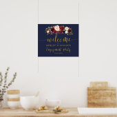 Affiche de fête de fiançailles Bohème Navy Or Mars (Cuisine)
