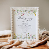 Affiche de fête de mariage avec des fleurs sauvage