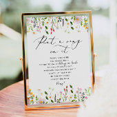 Affiche de fête de mariage avec des fleurs sauvage