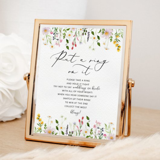 Affiche de fête de mariage avec des fleurs sauvage