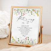 Affiche de fête de mariage de fleurs sauvages n'in