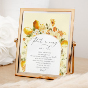 Affiche de fête de mariage Floral lemon n'indique 