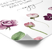 Affiche de Fête de Mariage Florale Bar Margarita (Coin)