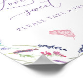 Affiche de Fête de Mariage Florale de Lavande L'am (Coin)