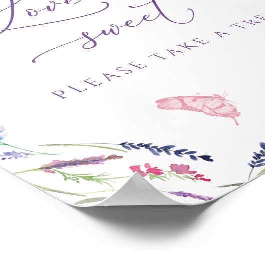 Affiche de Fête de Mariage Florale de Lavande L'am (Coin)