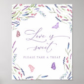 Affiche de Fête de Mariage Florale de Lavande L'am (Devant)