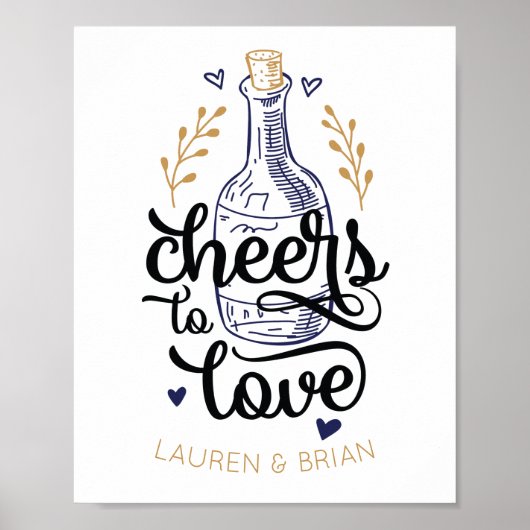Affiche de fête de mariage pour 'Cheers to Love' (Devant)
