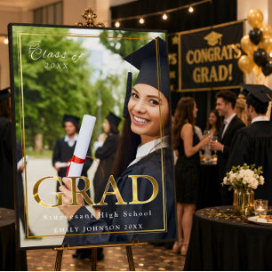 Affiche de fête de remise de diplômes avec photo p