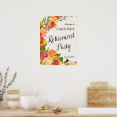 Affiche de fête de retraite à l'aquarelle florale (Cuisine)