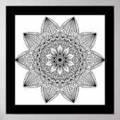Affiche de fête mandala de grande fleur pour artis (Devant)