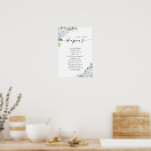 Affiche de fête prénatale florale Hydrangea Bleue (Cuisine)