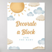 Affiche de fête prénatale Sunshine Décore un bloc (Devant)