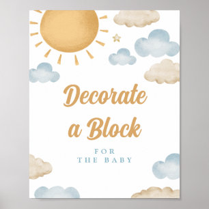 Affiche de fête prénatale Sunshine Décore un bloc