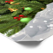 Affiche de fêtes de Cerf en forêt avec un sapin de (Coin)