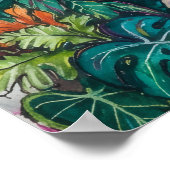 Affiche de feuillage botanique tropical luxuriant (Coin)