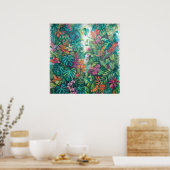 Affiche de feuillage botanique tropical luxuriant (Cuisine)