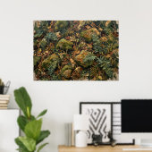Affiche de feuillage de forêt vert foncé (Bureau à domicile)