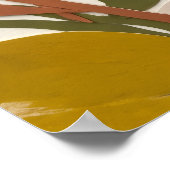 Affiche de feuille botanique verte ocre (Coin)
