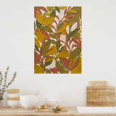 Affiche de feuille botanique verte ocre (Cuisine)